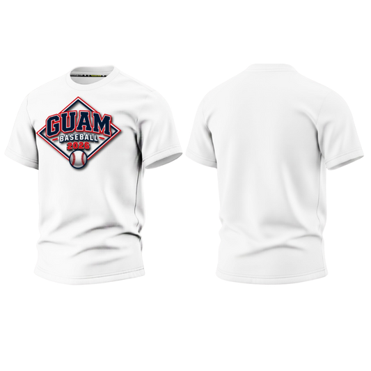 GUAM LITTLE LEAGUE 2026 Screen Print T-shirt (White - Front Logo)