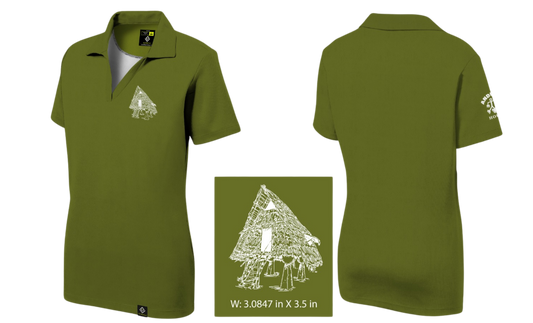 ANDERSEN FAMILY HOUSING Sublimated Women's V-neck Polo (Olive Green)