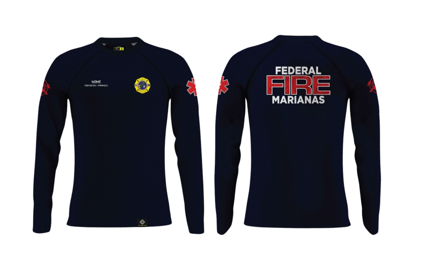 FEDERAL FIRE MARIANAS Sublimated Long Sleeve Raglan Cut (FIREFIGHTER/PARAMEDIC)