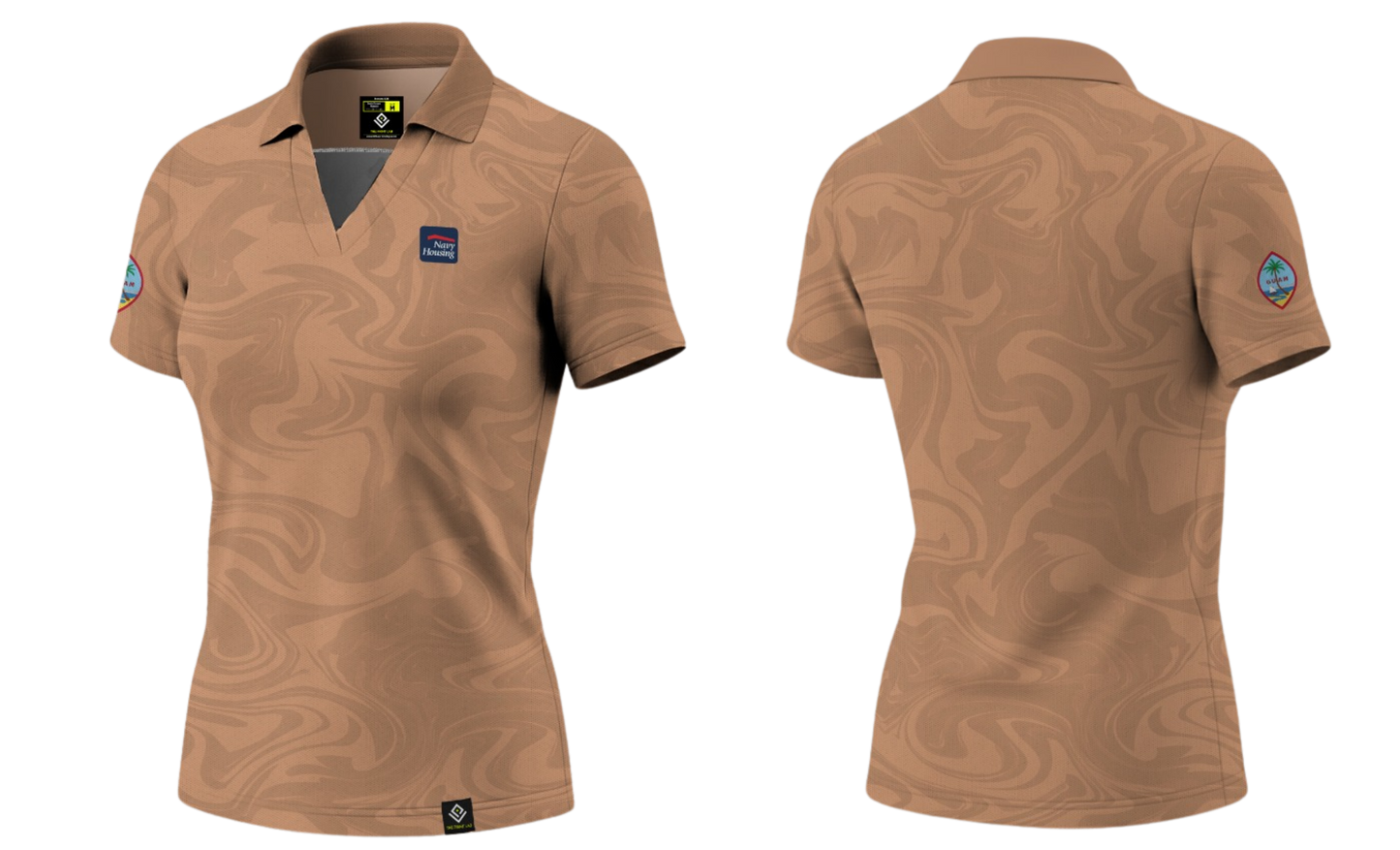 NAVAL BASE HOUSING GUAM Sublimated Women's Polo (Cinnamon Brown)