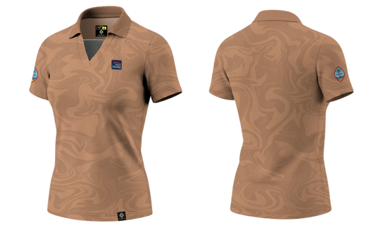 NAVAL BASE HOUSING GUAM Sublimated Women's Polo (Cinnamon Brown)
