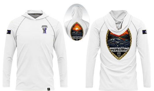 GUAM POLICE DEPARTMENT Sublimated Long Sleeve Raglan with Hood (White)
