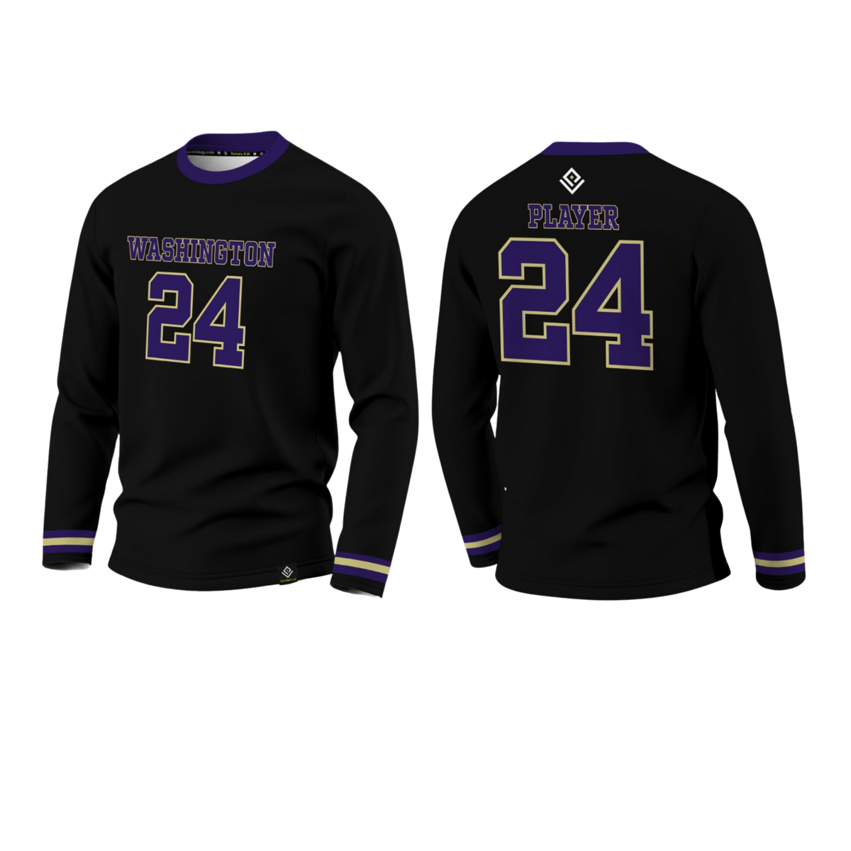 GW FOOTBALL Sublimated Men's Long Sleeve (Black)