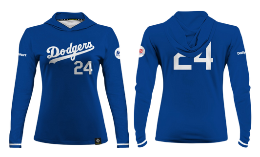 GUAM DODGERS Sublimated Women's Long Sleeve with Hood (Royal Blue)