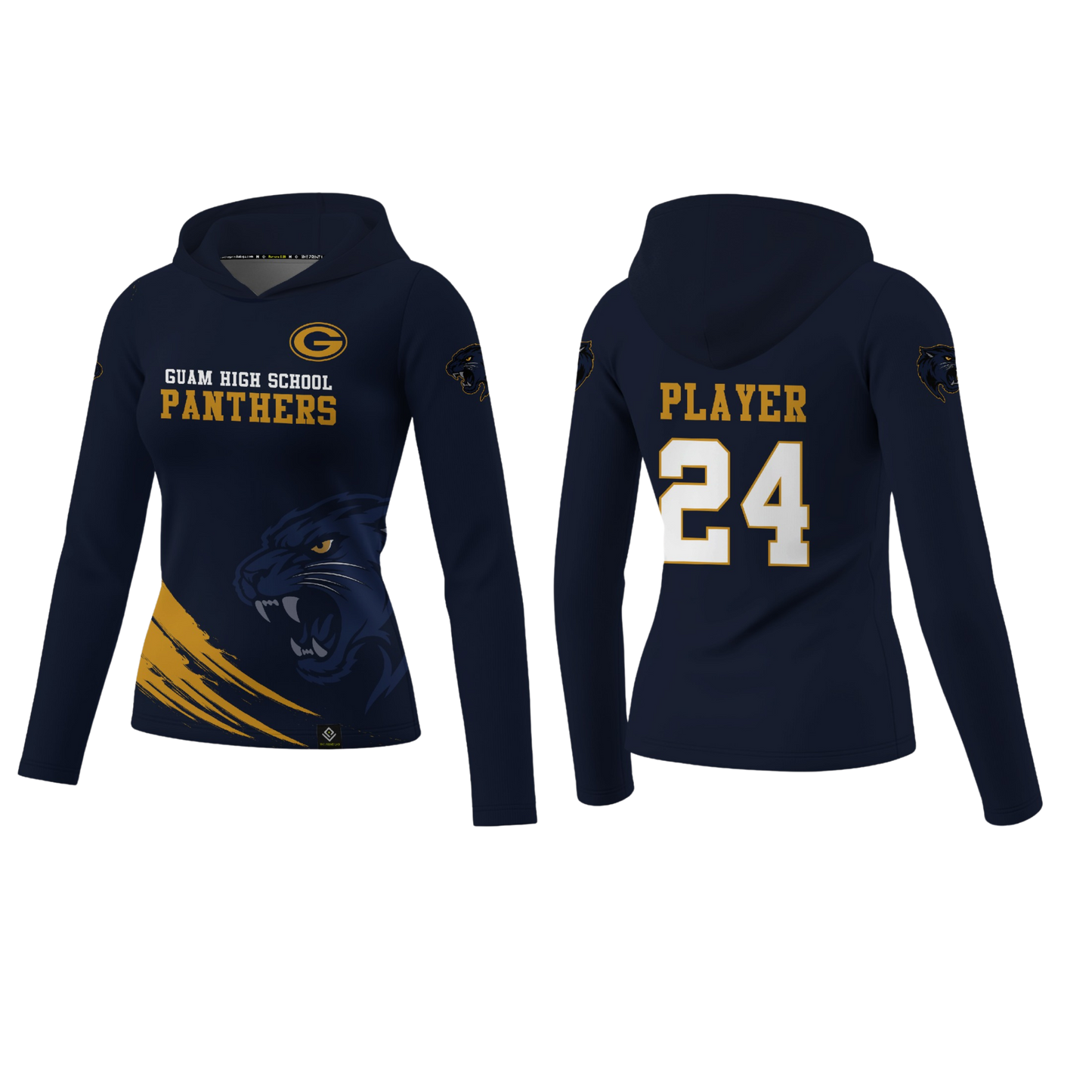 GUAM HIGHSCHOOL FOOTBALL Sublimated Women's Long Sleeve with Hood