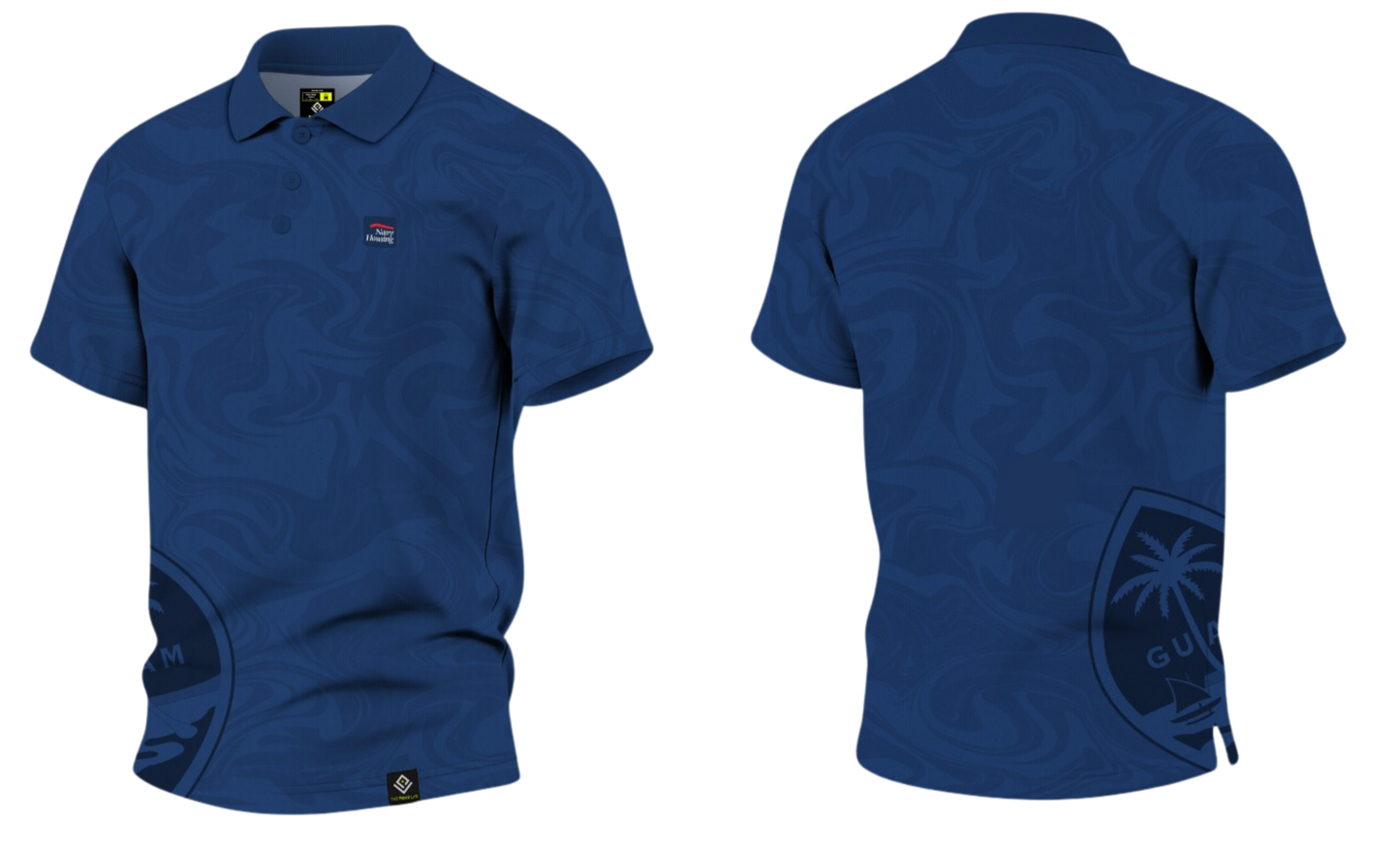 NAVAL BASE HOUSING GUAM Sublimated Men's Polo (Navy Blue)