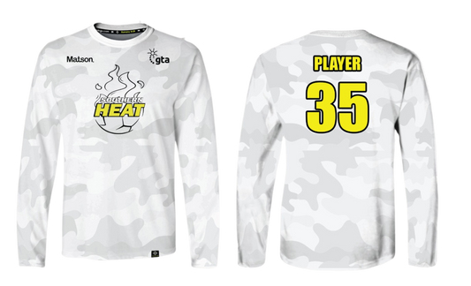SOUTHERN HEAT SOCCER Sublimated Men's Long Sleeve (White-Yellow)