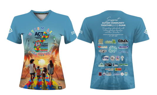 AUTISM COMMUNITY TOGETHER Sublimated Women's V-neck T-shirt