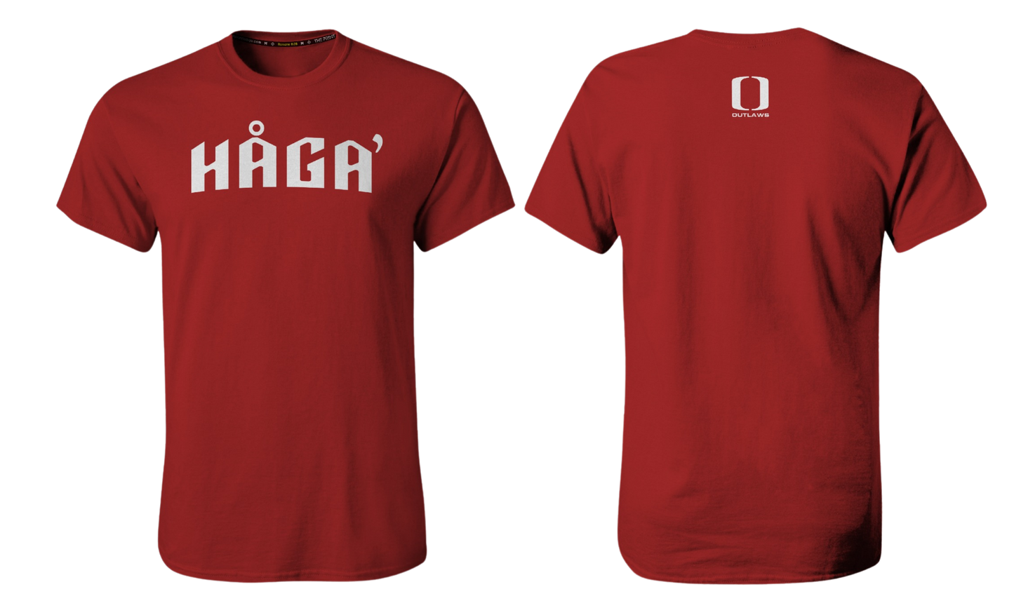 HAGA OUTLAWS Screen Print T-shirt (Haga White Design)