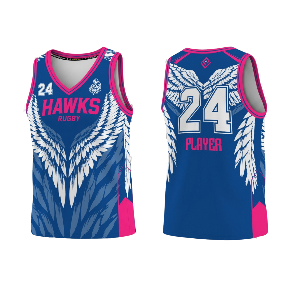 HAWKS RUGBY Sublimated Men's Tank Top (Blue & Pink)