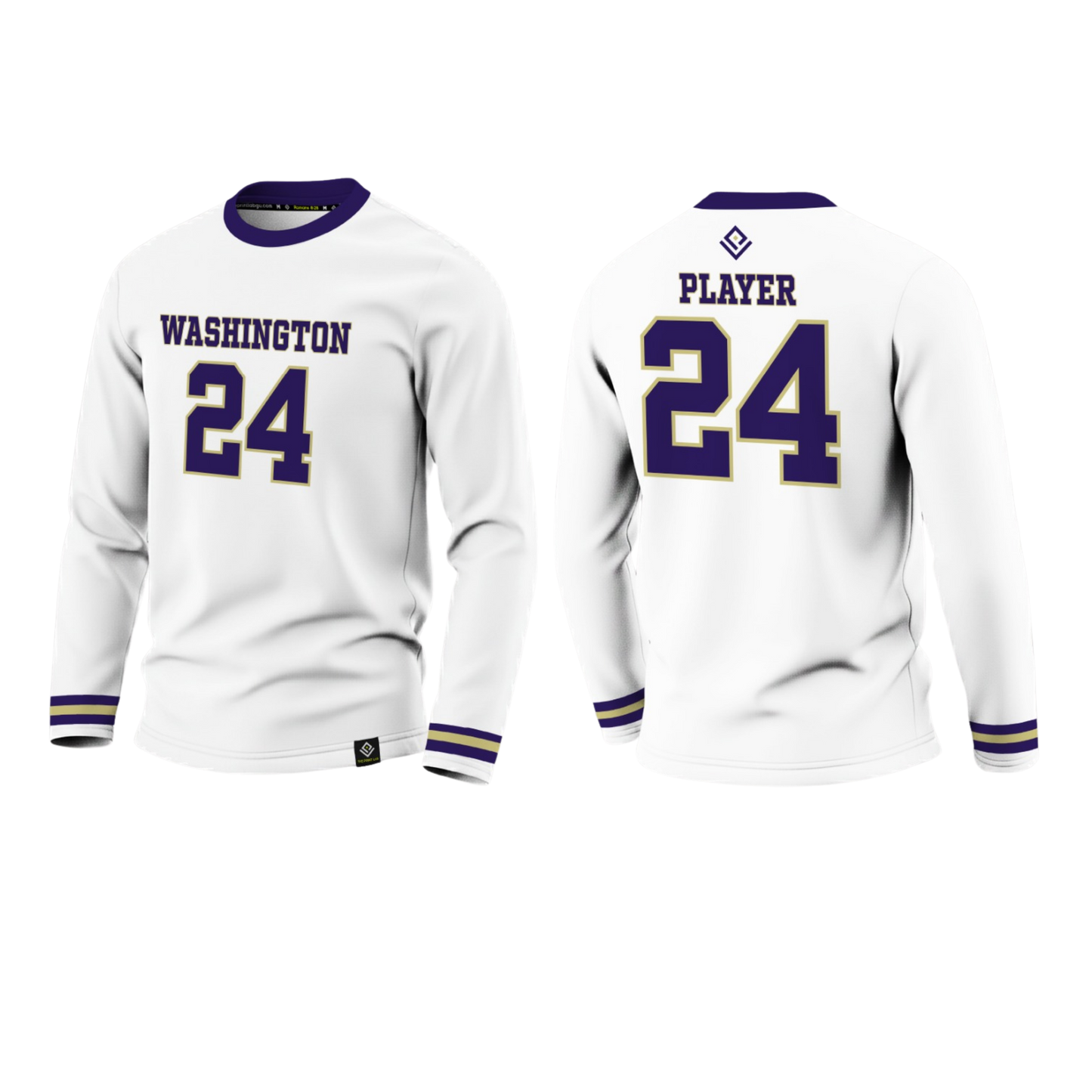 GW FOOTBALL Sublimated Men's Long Sleeve (White)