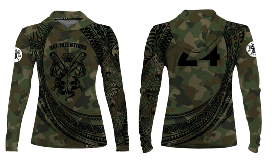 BAT INTENTIONS Sublimated Dri Fit Women's Long Sleeve with Hood