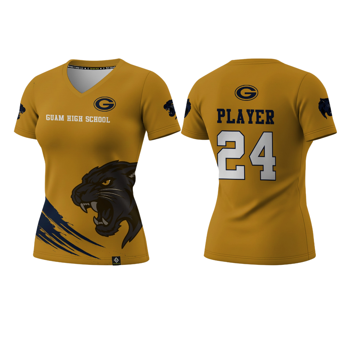 GUAM  HIGHSCHOOL FOOTBALL Sublimated Women's T-shirt (Yellow)