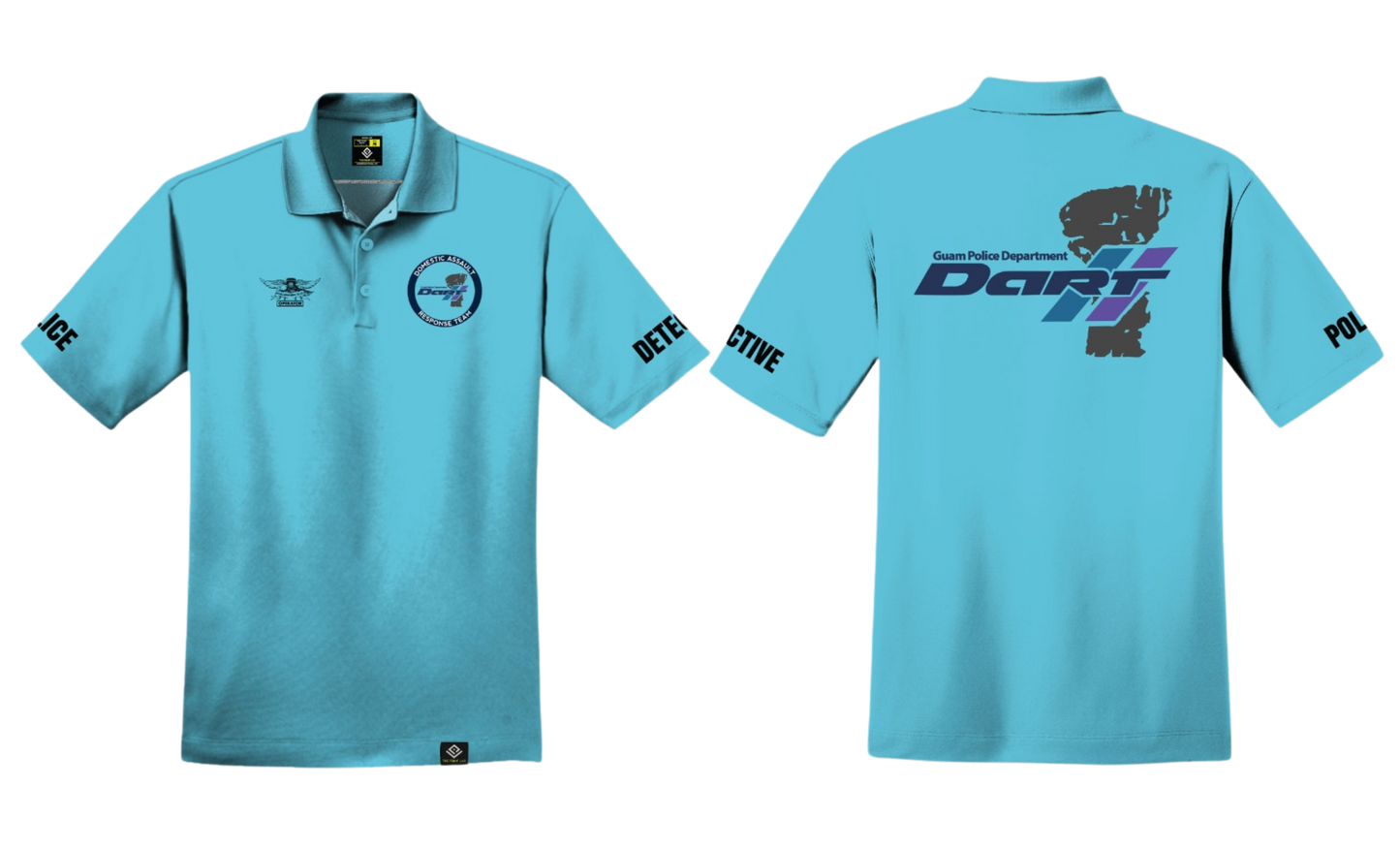 DOMESTIC ASSAULT Sublimated Men's Polo Shirt (Light Blue)
