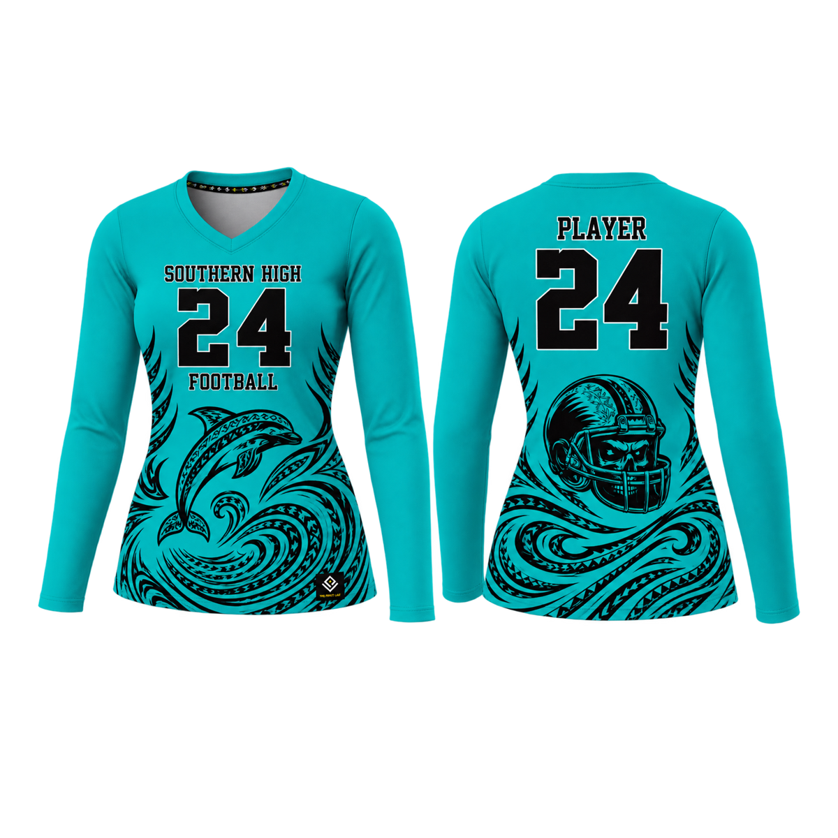 SOUTHERN HIGH FOOTBALL Sublimated Women's Long Sleeve (Teal)