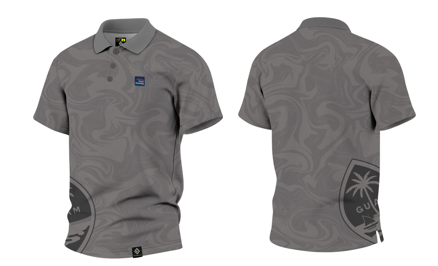 NAVAL BASE HOUSING GUAM Sublimated Men's Polo (Gray)