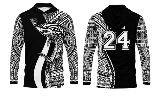 SSHS RUGBY Sublimated Men's Long Sleeve with Hood (Black)
