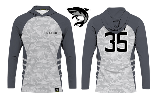 HALU'LU - SSHS RUGBY Sublimated Men's Long Sleeve with Hood (Gray)