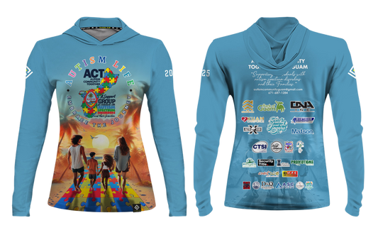 AUTISM COMMUNITY TOGETHER Sublimated Women's Long Sleeve with Hood