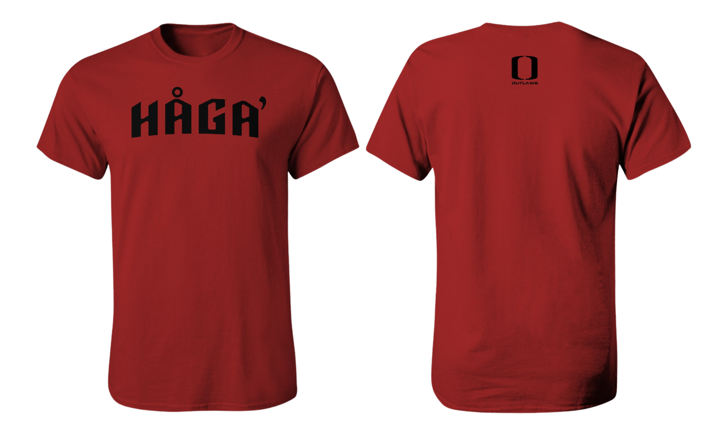 HAGA OUTLAWS Screen Print T-shirt (Haga Black Design)