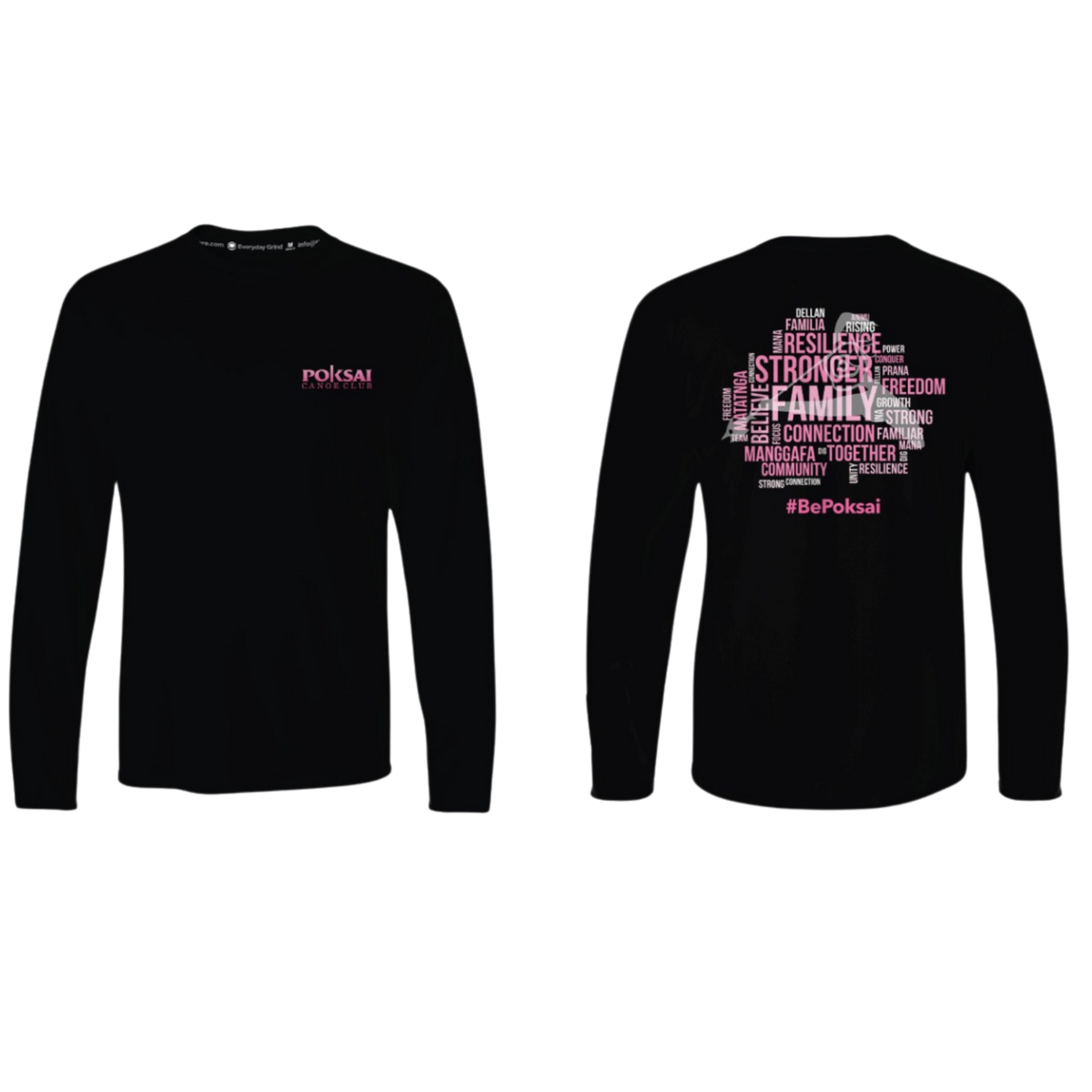 POKSAI CANOE Screen Print Cotton Long Sleeve (Black)