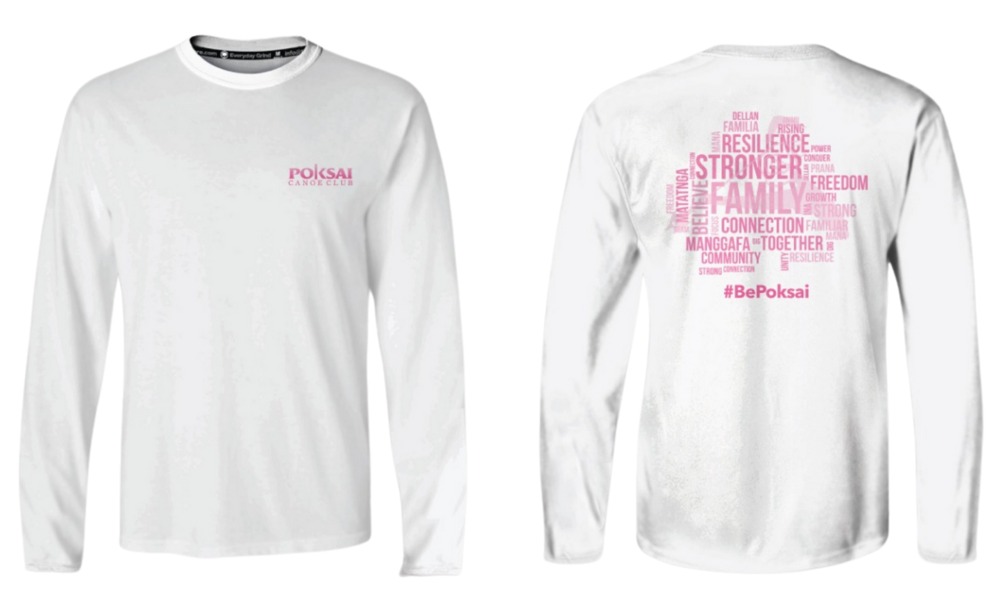 POKSAI CANOE Screen Print Cotton Long Sleeve (White)