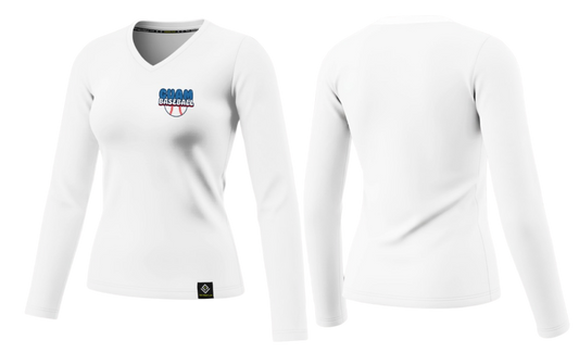 GUAM LITTLE LEAGUE Sublimated Women's Long Sleeve (Crest Logo - White)