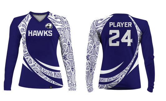 FBLG HAWKS RUGBY Sublimated Women's Long Sleeve