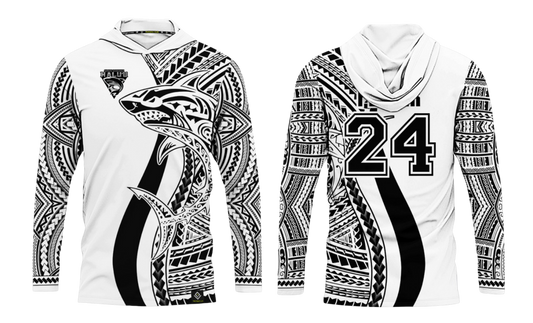 SSHS RUGBY Sublimated Men's Long Sleeve with Hood (White)