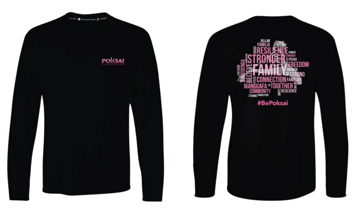 POKSAI CANOE Screen Print Cotton Long Sleeve (Black)