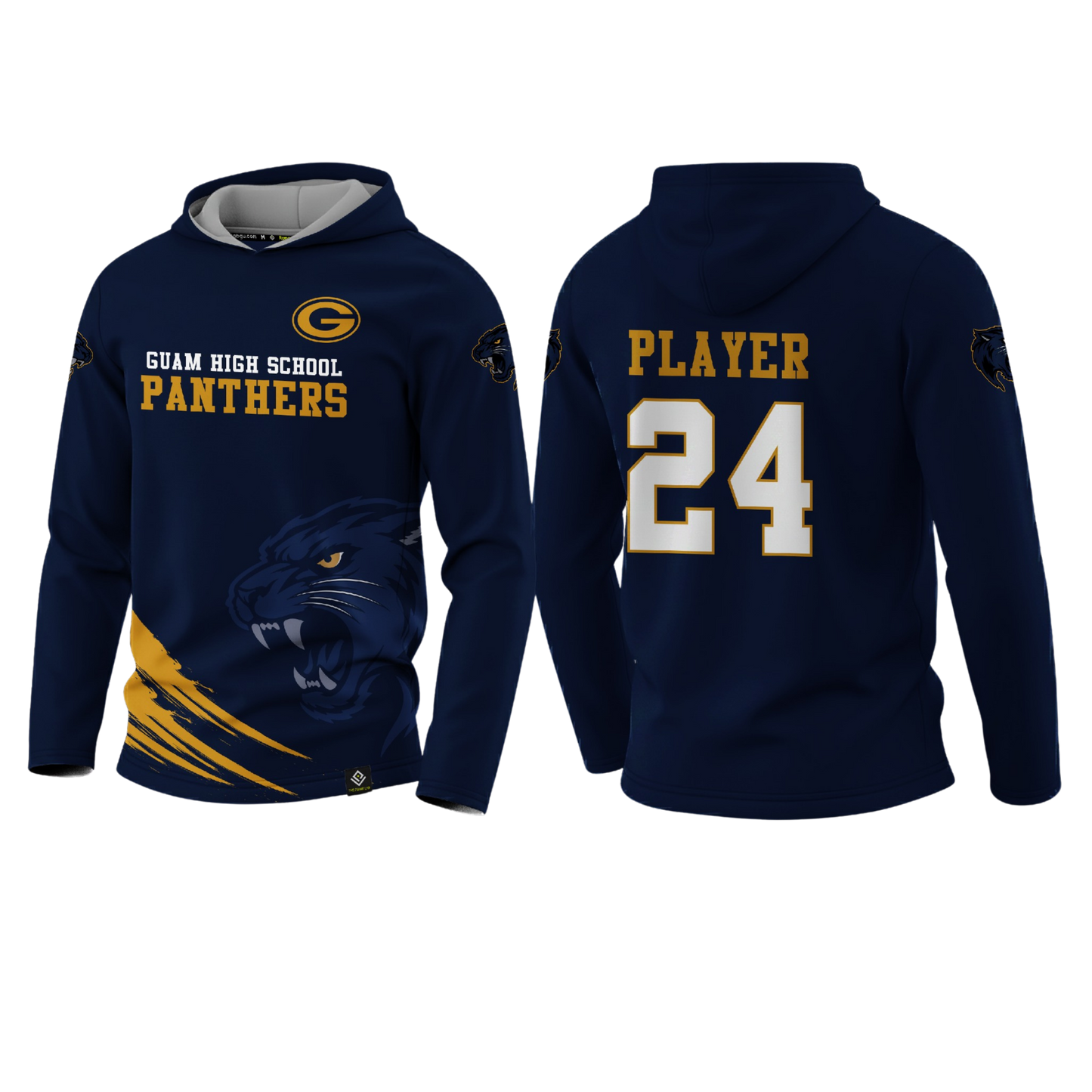 GUAM HIGHSCHOOL FOOTBALL Sublimated Men's Long Sleeve with Hood