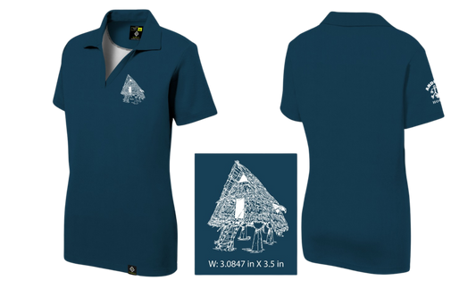 ANDERSEN FAMILY HOUSING Sublimated Women's V-neck Polo (Navy Blue)