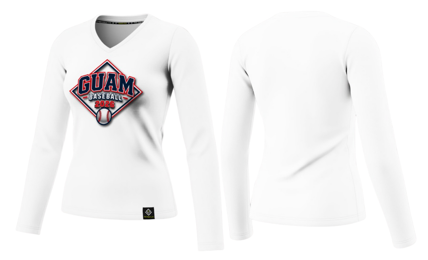 GUAM LITTLE LEAGUE Sublimated Women's Long Sleeve (Front Logo - White)