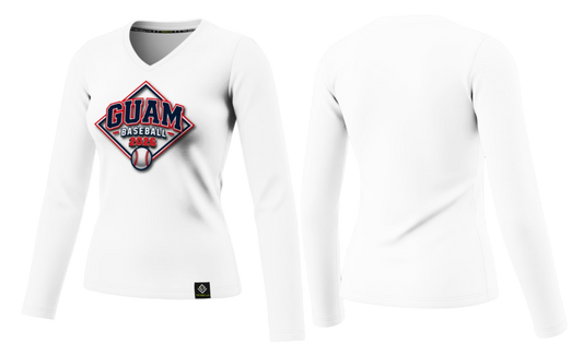 GUAM LITTLE LEAGUE Sublimated Women's Long Sleeve (Front Logo - White)