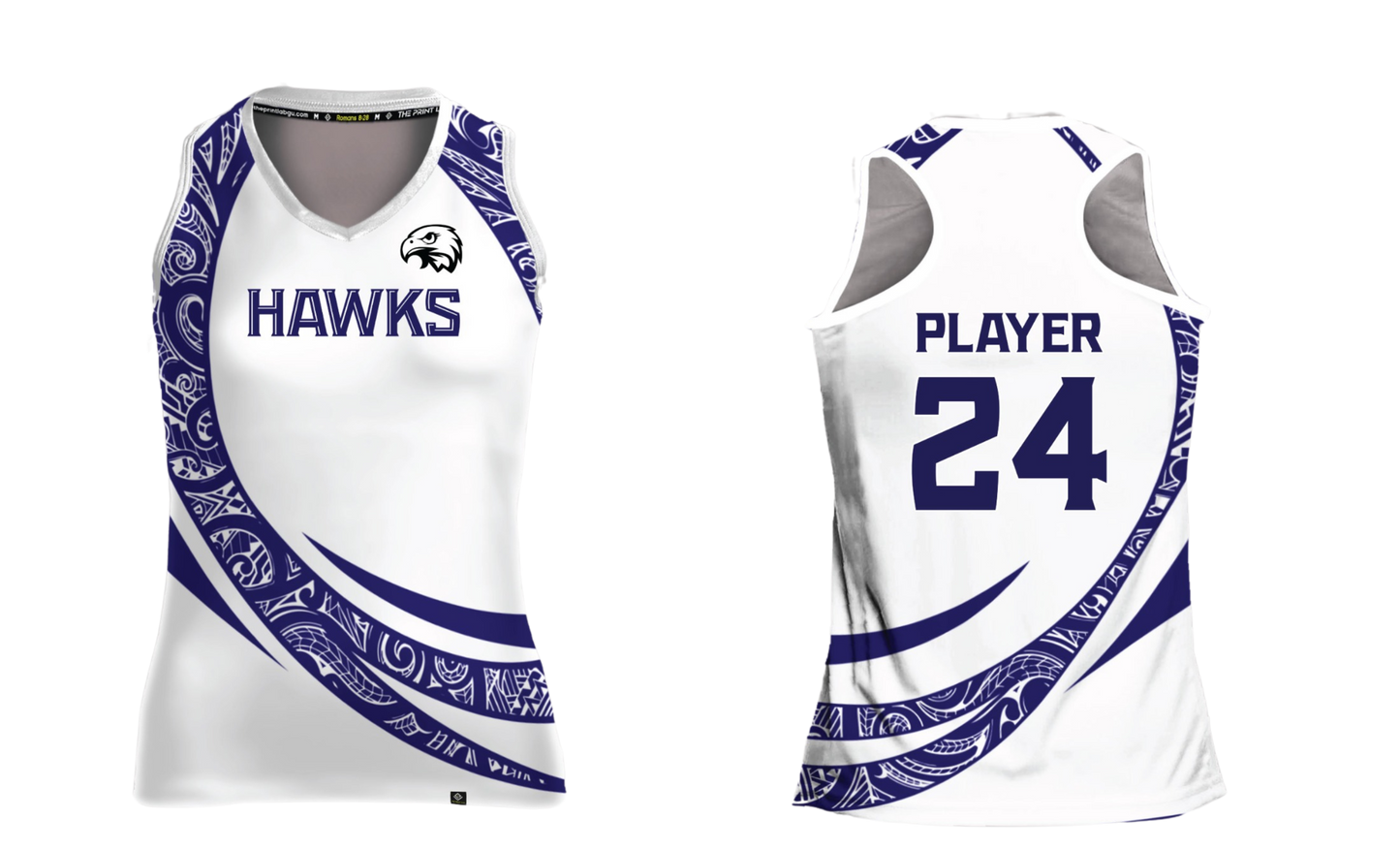 FBLG HAWKS RUGBY Sublimated Women's Racer back