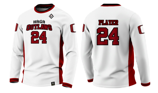 HAGA OUTLAWS Sublimated Men's Long Sleeve (White)