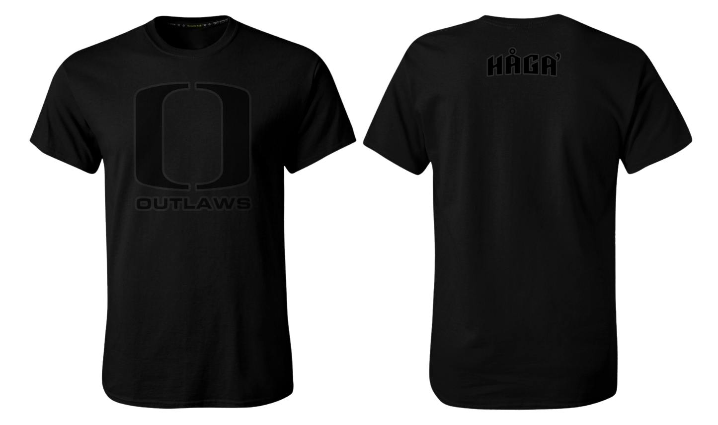 HAGA OUTLAWS Screen Print T-shirt (Outlaw Black Design)