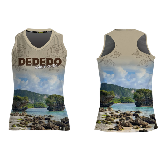 DEDEDO Sublimated Women's Racerback Senior Center (Beige)