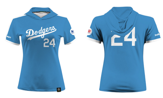 GUAM DODGERS Sublimated Women's Short Sleeve with Hood (Light Blue)