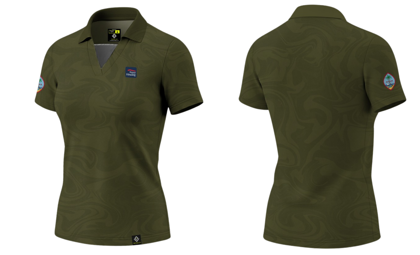 NAVAL BASE HOUSING GUAM Sublimated Women's Polo (Army Green)