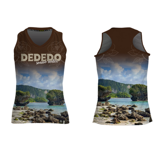DEDEDO Sublimated Women's Racerback Senior Center (Beige)