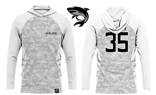 HALU'LU - SSHS RUGBY Sublimated Men's Long Sleeve with Hood (White)