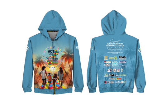 AUTISM COMMUNITY TOGETHER Sublimated Hybrid Zipper Hoodie Jacket
