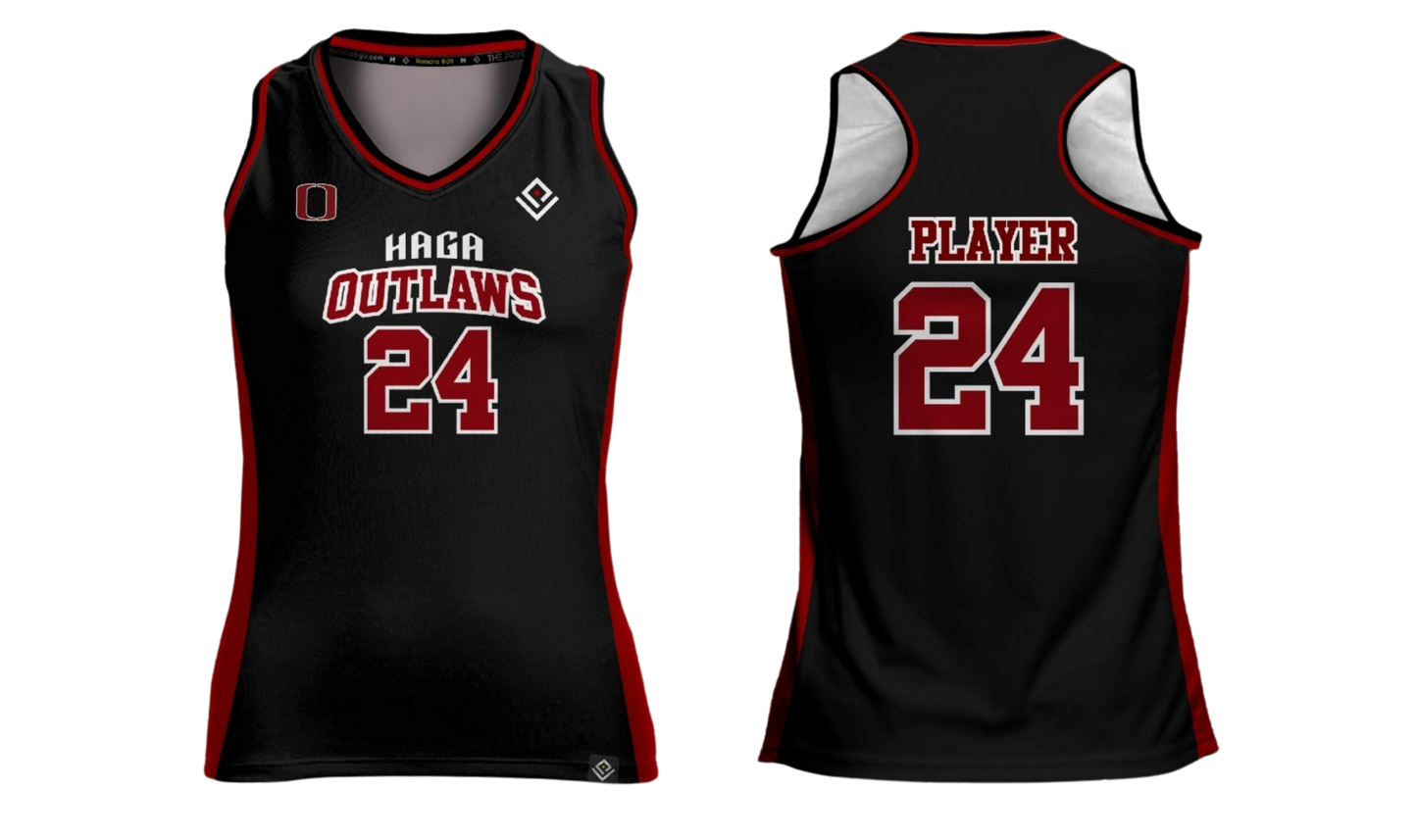 HAGA OUTLAWS Sublimated Women's Racer Back (Black)