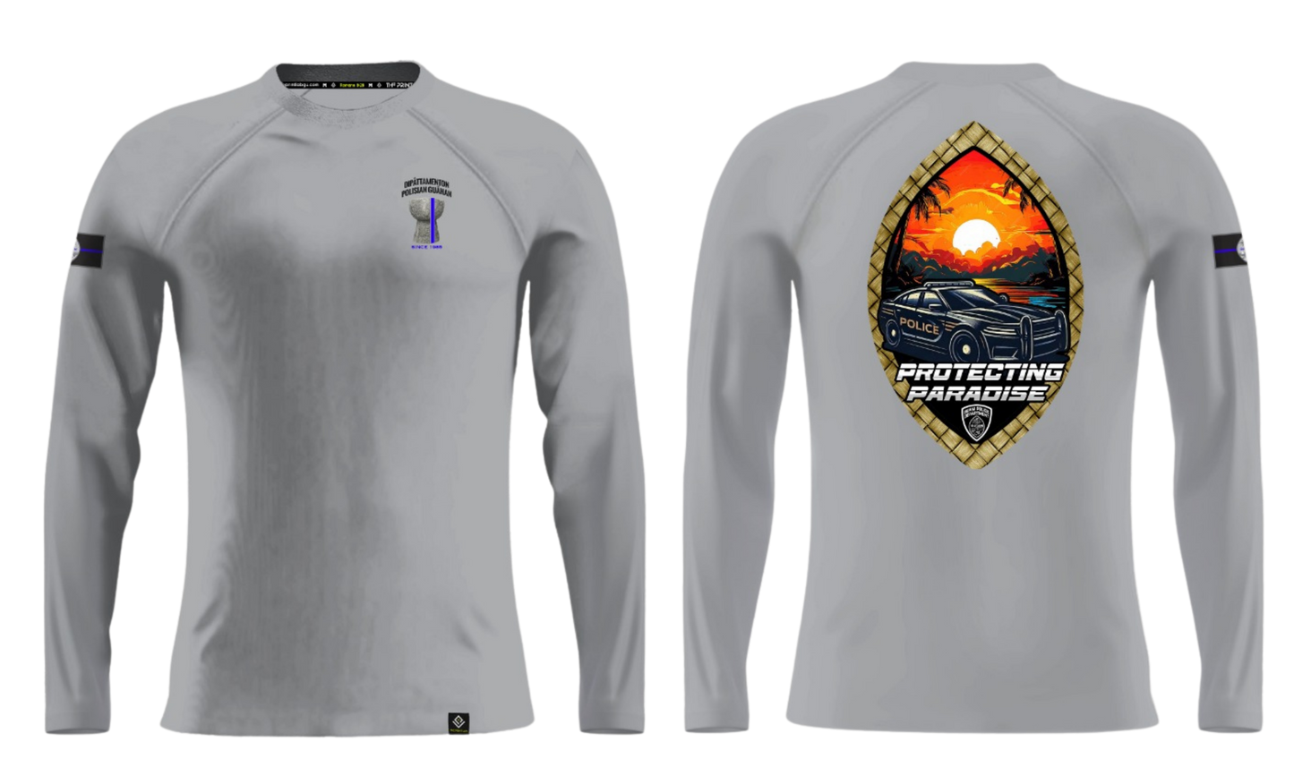 GUAM POLICE DEPARTMENT Sublimated Long Sleeve Raglan (Gray)