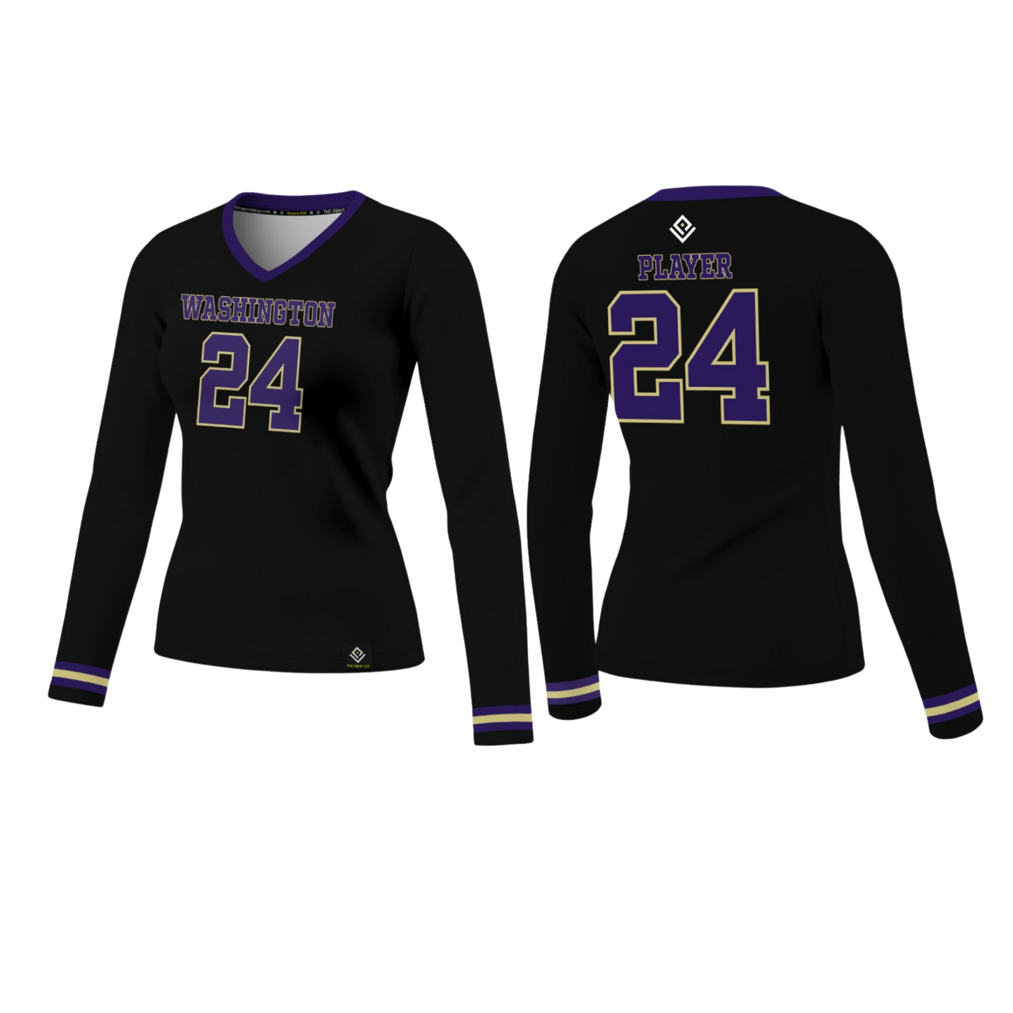 GW FOOTBALL Sublimated Women's Long Sleeve (Black)