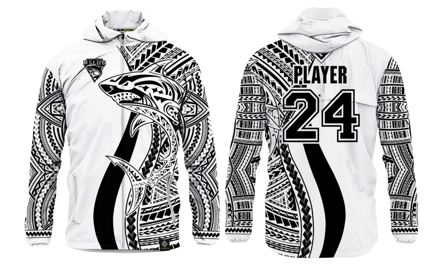 SSHS RUGBY Sublimated Men's Lightweight Windbreaker Jacket (White)