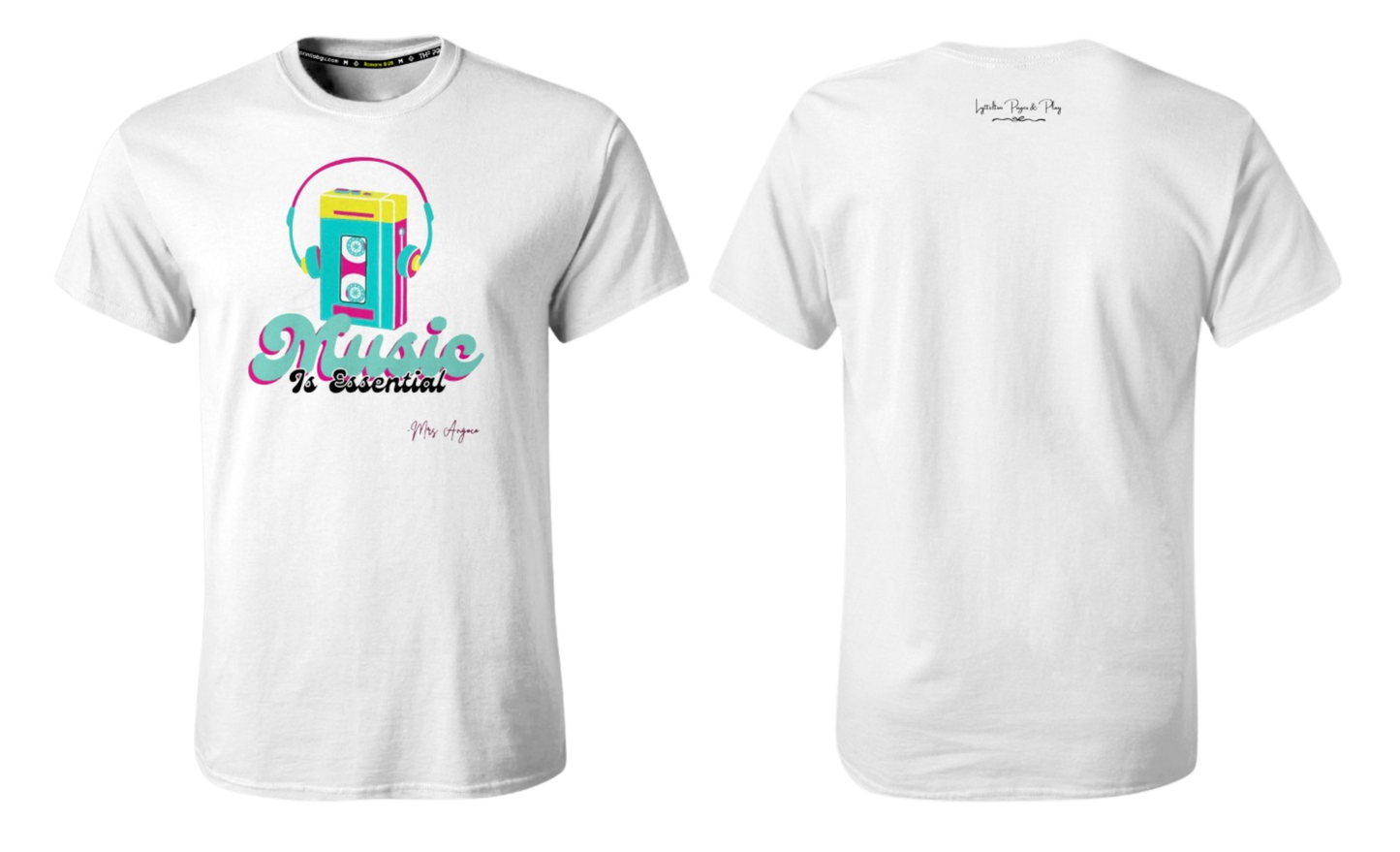 LYTELLTON PAGES & PLAY Screen Print T-shirt (Music Is Essential - White)
