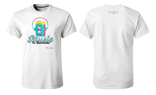 LYTELLTON PAGES & PLAY Screen Print T-shirt (Music Is Essential - White)