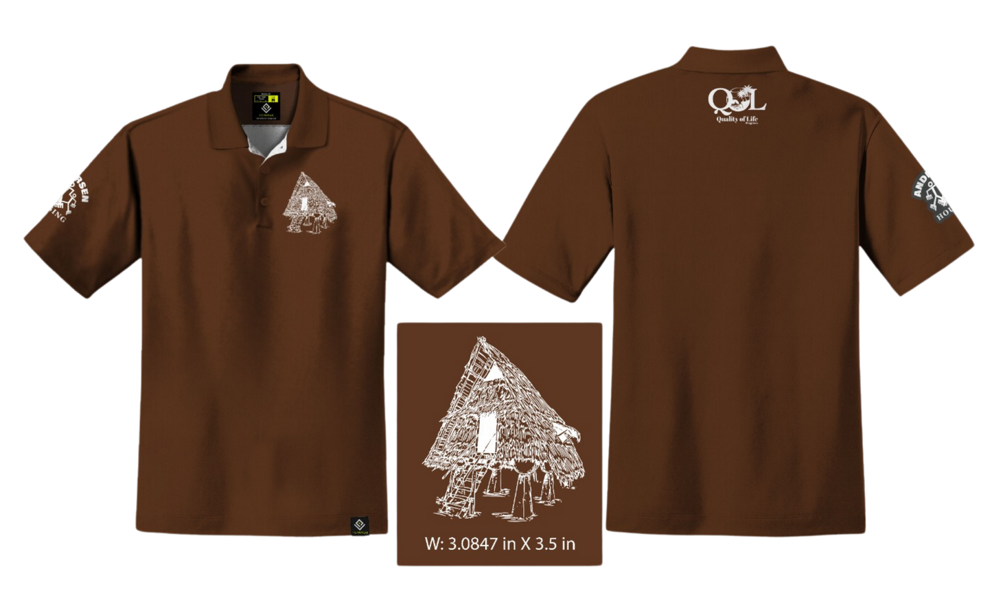 ANDERSEN FAMILY HOUSING Sublimated Men's Polo (Brown)